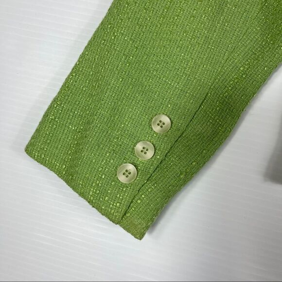 Cleo Petite Blazer Lime Green Woven Lined Dry Clean Women's 2 - Picture 4 of 10